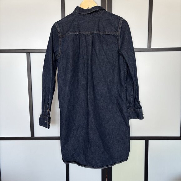 Chaps Womens Dress Blue Denim Long Sleeve Collared Size Medium Preppy Western - Picture 11 of 13
